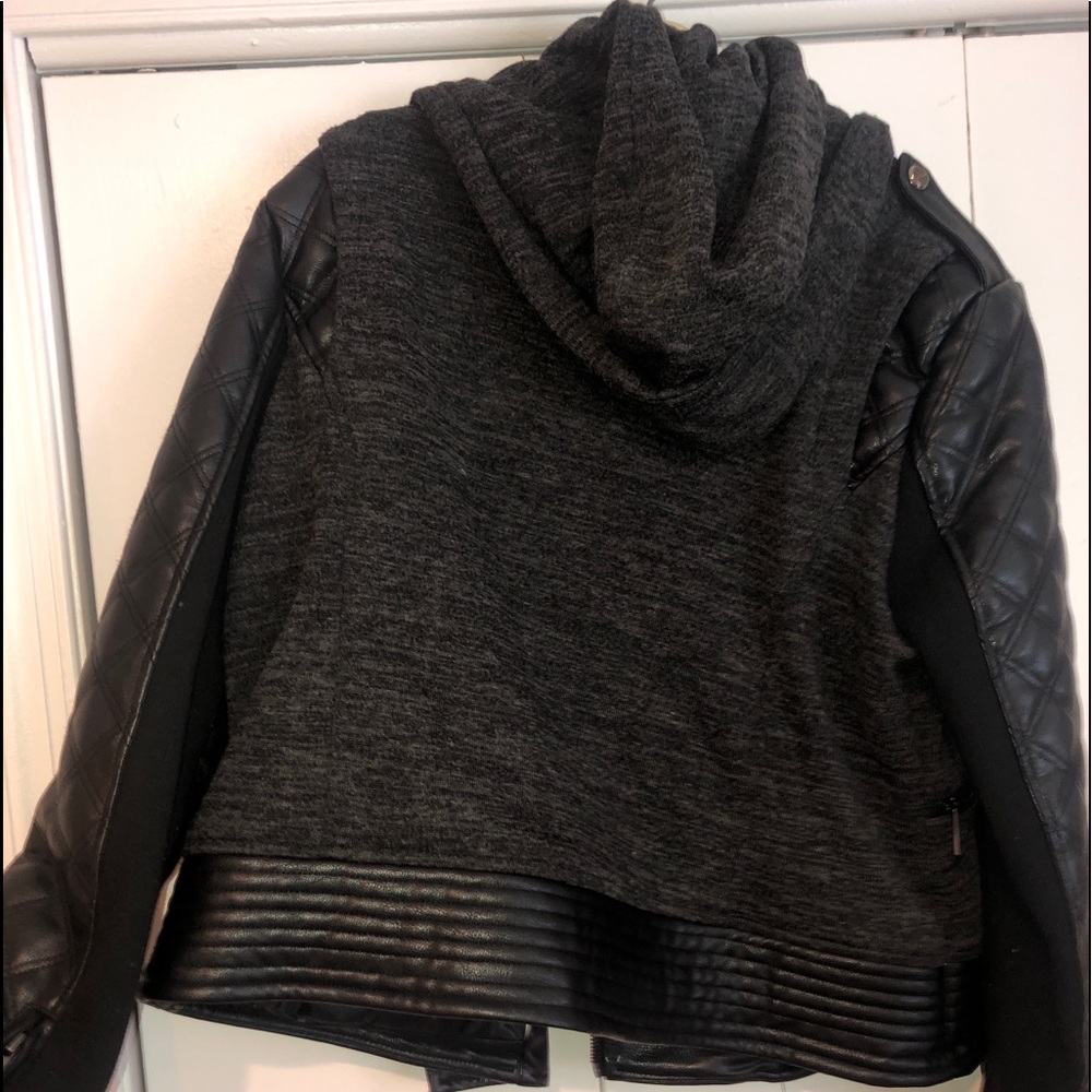 Bebe Leather Jacket With Hood - image 6